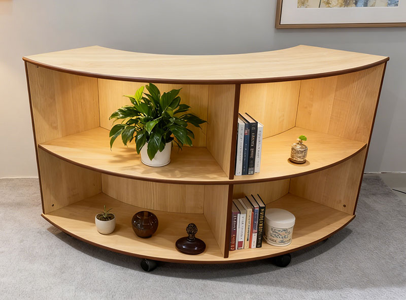 Curved bookshelf
